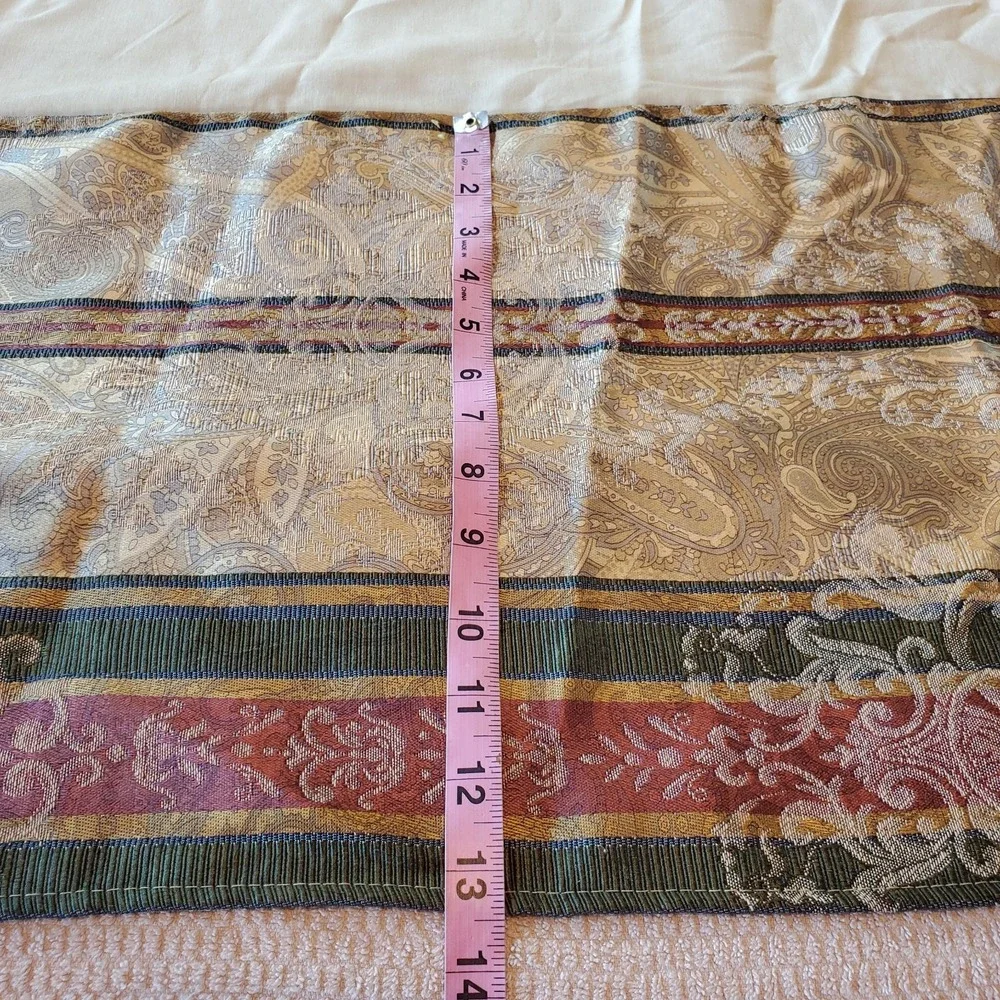 croscill king size bed skirt Gold Green Purple Paisley Damask Pattern 13